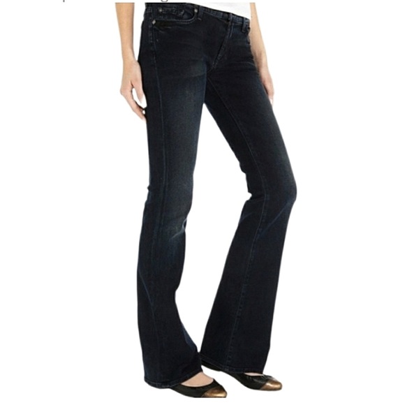 New 7 FOR ALL MANKIND Black Bootcut Denim Jeans Rhinestone Label NWT $235 Dark - Picture 4 of 12